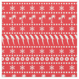 パロットとヤシの木のクリスマスジャンパーパターン ファブリック