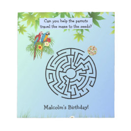 パロットは誕生日のメモ帳に種子が迷路を見つける ノートパッド