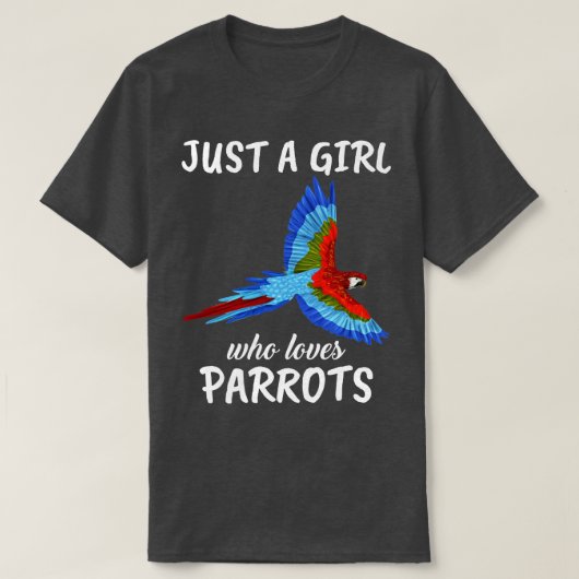 パロットを愛する女の子1 Tシャツ (デザイン正面)