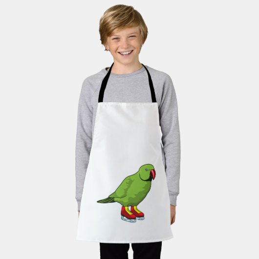 パロットアットアイススケートで滑るとアイススケート エプロン (着用した状態)