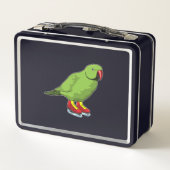 パロットアットアイススケートで滑るとアイススケート メタルランチボックス (裏面)