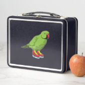 パロットアットアイススケートで滑るとアイススケート メタルランチボックス (インサイチュ)