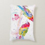 パロットアートウォーター絵を描カラーのアクアカラフル アクセントクッション (裏面(縦))