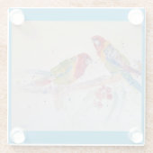 パロットアートウォーター絵画カラーズアクアティール(緑がかった色) ガラスコースター (裏面)