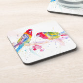 パロットアートウォーター絵画カラーズアクアティール（緑がかった色） コースター (左側)