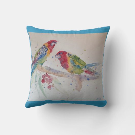 パロットアートウォーター絵画カラーズクッションアクアティール（緑がかった色） クッション (裏面)