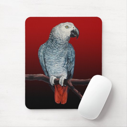 パロットアートマウスパッドアフリカグレイのパロットギフト マウスパッド (マウス)