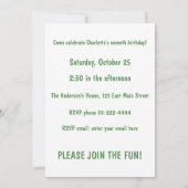 パロットインパーティーハット誕生日 招待状 (裏面)