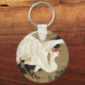 パロットオンザブランチの花のバラブッシュキー キーホルダー (正面)