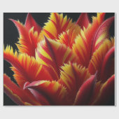 パロットチューリップフローラ赤と黄 ラッピングペーパー (フラット)