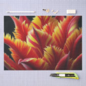 パロットチューリップフローラ赤と黄 薄葉紙 (クラフト)