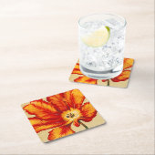 パロットチューリップII スクエアペーパーコースター (インサイチュ)