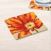 パロットチューリップII スクエアペーパーコースター (アングル)