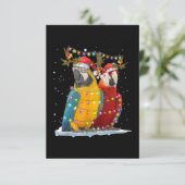 パロットトナカイクリスマスイルミネーション クリスマスオーナメント カード (スタンド正面)