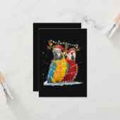 パロットトナカイクリスマスイルミネーション クリスマスオーナメント カード (正面/裏面インサイチュ)