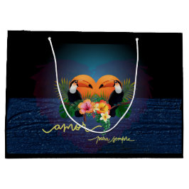 パロットトロピックス抱き枕 – ラブ ラージペーパーバッグ