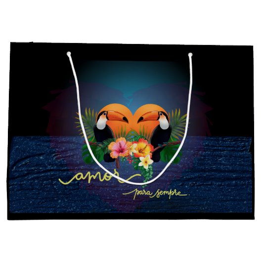 パロットトロピックス抱き枕 – ラブ ラージペーパーバッグ (裏面)