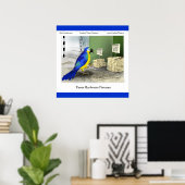 パロットバスルーム備品ファインアートおもしろいポスター ポスター (ホームオフィス)