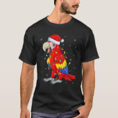 パロットバードクリスマス照明サンタハットパロットクリストム Tシャツ (正面)