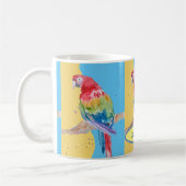 パロットバード子供ボーイズ名パステルブルーマグ コーヒーマグカップ (左)