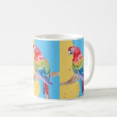 パロットバード子供ボーイズ誕生日パステルブルーマグ コーヒーマグカップ (正面右)