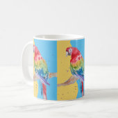 パロットバード子供ボーイズ誕生日パステルブルーマグ コーヒーマグカップ (正面左)