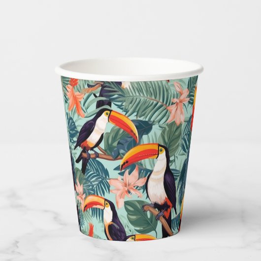 パロットパラダイス紙ナプキンス 紙コップ (正面)