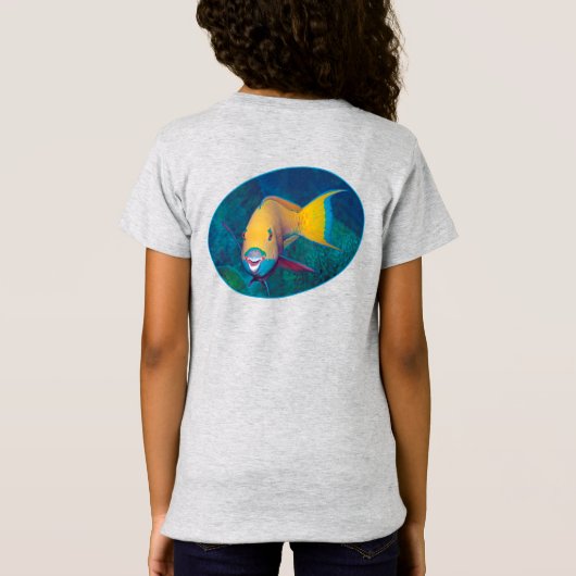 パロットフィッシュの水中写真 - 写真デザイン | Tシャツ (裏面)