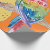 パロットブルーイエローボーイズ水彩アートパロツワラ ラッピングペーパー (角)