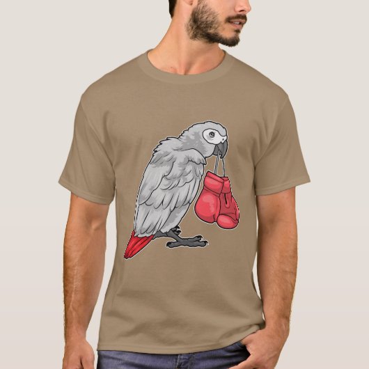 パロットボクサーボクシング手袋ボクシング Tシャツ (正面)