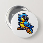 パロットボタン 缶バッジ (正面&裏面)