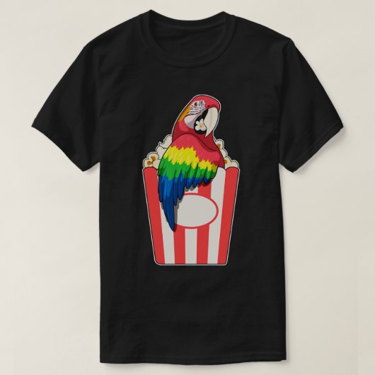 パロットポップコーン Tシャツ (デザイン正面)