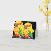 パロット内空白ののノートカード カード (黄色い花)