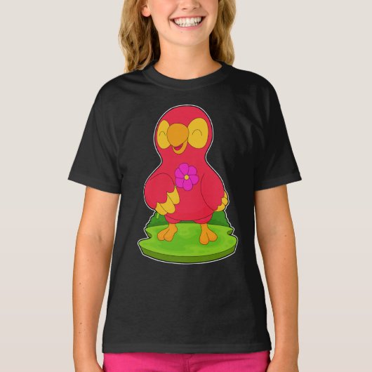 パロット フラワー Tシャツ (正面)