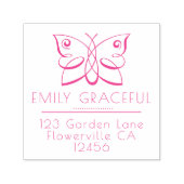 パロッフェミニングバタフライ差出人住所 セルフインキングスタンプ (デザイン)