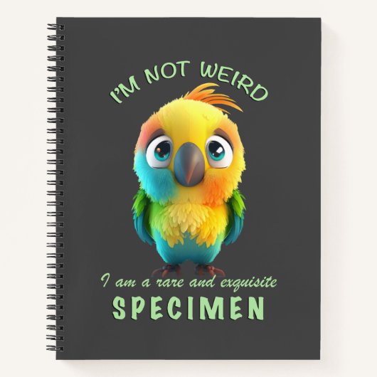 パロッ私は珍し風変わりい絶品かわいいおもしろい ノートブック (正面)