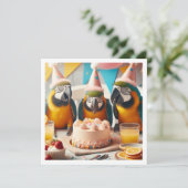 パロッ食べ物ツお誕生日ケーキ、鳥の誕生日 招待状 (スタンド正面)