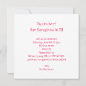 パロッ食べ物ツお誕生日ケーキ、鳥の誕生日 招待状 (裏面)