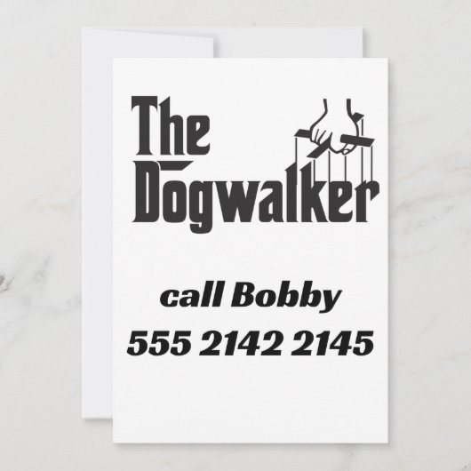 パロディおもしろいドッグウォーカートレーナーシッター 招待状 (正面)