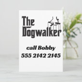 パロディおもしろいドッグウォーカートレーナーシッター 招待状 (スタンド正面)