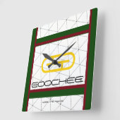 パロディおもしろいフェイクブランド「Goochee」(Yes、フェイク) スクエア壁時計 (傾斜)