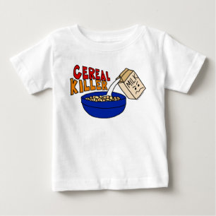 パロディの穀物のキラー朝食用食品のユーモア ベビーTシャツ