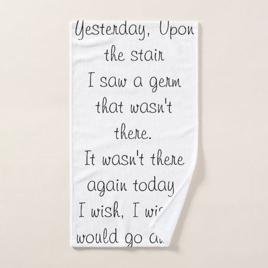 パロディの詩をハンドタオルに写して ハンドタオル (ハンドタオル)