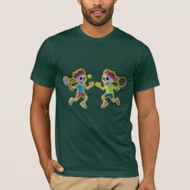 パロディカートゥーンのスケルトンがパデルテニスをプレイ – 3D  Tシャツ