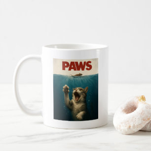 パロディー猫がかわいいおびえたネズミを追う コーヒーマグカップ
