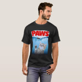 パロディー 猫がかわいいおびえたネズミを追う Tシャツ (正面フル)