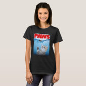パロディー 猫がかわいいおびえたネズミを追う Tシャツ (正面フル)