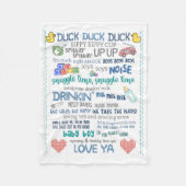 パロディ子供部屋アート男の赤ちゃんジェイ静かボブソング フリースブランケット (正面)