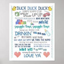 パロディ子供部屋アート男の赤ちゃんジェイ静かボブソング ポスター