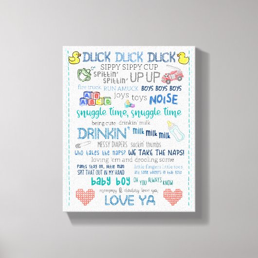 パロディ・ジェイ静かボブおもしろい子供部屋アートベビーギフト キャンバスプリント (正面)